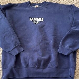Vintage Yamaha Men's Blue SweaterXXL